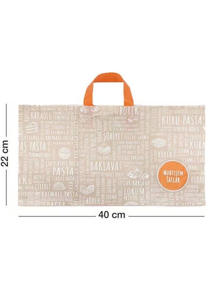 Tatlı Poşeti (Kulplu) 500 gr 40X22CM - 50 Adet fiyatları