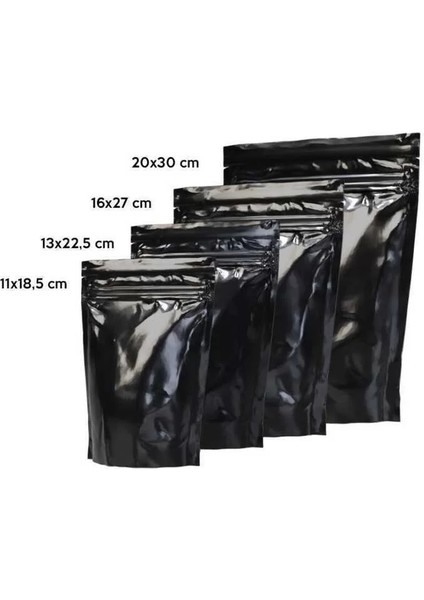 Siyah Alüminyum Doypack 16X27 cm - 100 Adet fiyatları