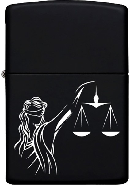 Adalet Terazisi Desenli Kişiye Özel Isimli Zippo Çakmak Benzinli Siyah Metal Çakmak fiyatları
