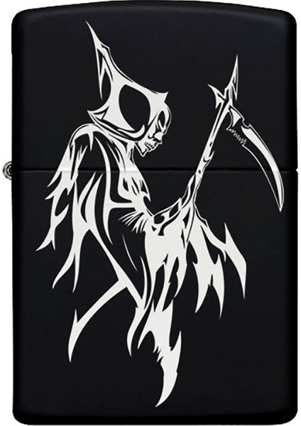 Reaper Desenli Kişiye Özel Isimli Benzinli Siyah Metal Çakmak 20