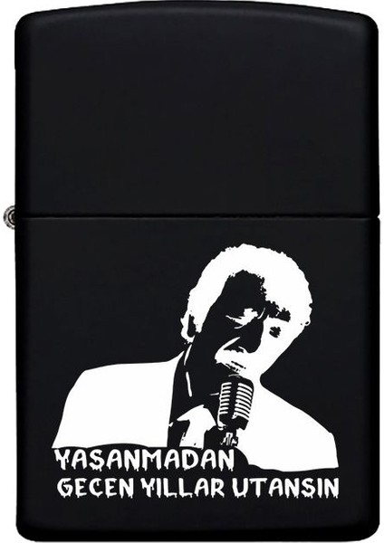 Müslüm Baba Desenli Kişiye Özel Isimli Benzinli Siyah Metal Çakmak fiyatları