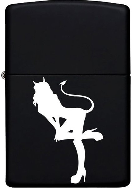 Evil Desenli Kişiye Özel Isimli Benzinli Siyah Metal Çakmak