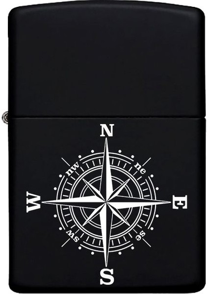 Pusula Desenli Kişiye Özel Isimli Benzinli Siyah Metal Çakmak fiyatları