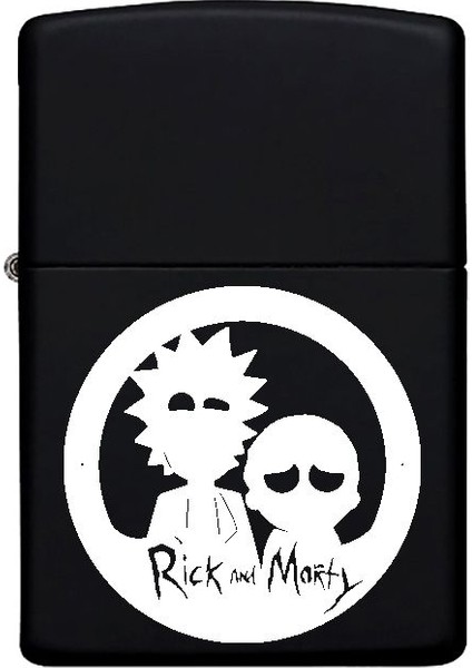 Rick And Morty Desenli Kişiye Özel Isimli Benzinli Siyah Metal Çakmak 20 fiyatları
