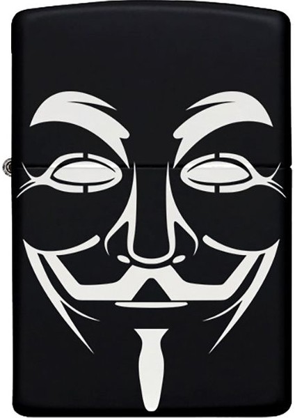 V For Vandetta Desenli Kişiye Özel Isimli Benzinli Siyah Metal Çakmak