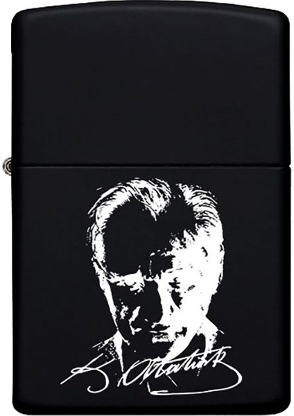 Atatürk Imzalı Kişiye Özel Isimli Benzinli Siyah Metal Çakmak 21