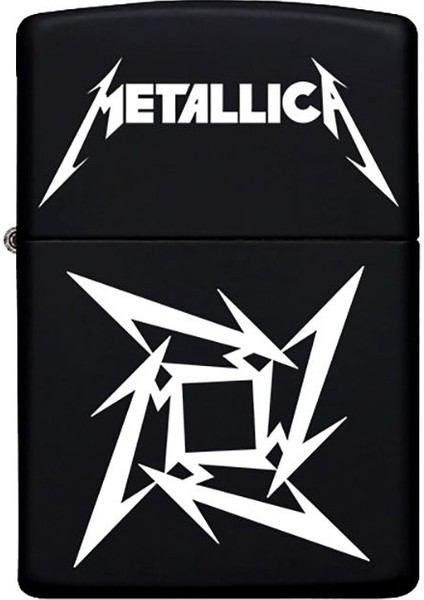 Metallica Desenli Benzinli Siyah Metal Çakmak