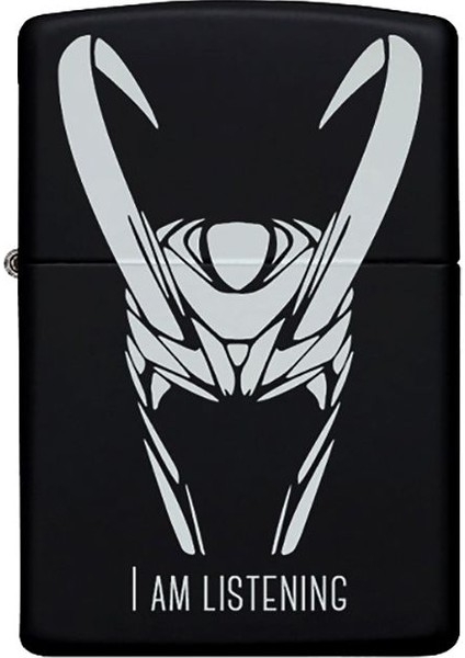 Loki Desenli Kişiye Özel Isimli Benzinli Siyah Metal Çakmak