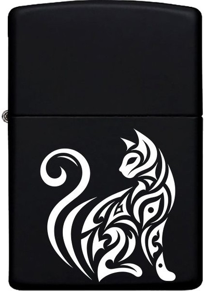 Kedi Desenli Kişiye Özel Isimli Benzinli Siyah Metal Çakmak 2 fiyatları