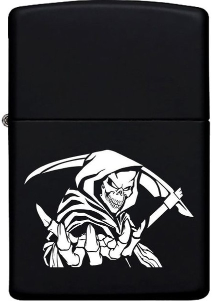 Reaper Desenli Kişiye Özel Isimli Benzinli Siyah Metal Çakmak fiyatları