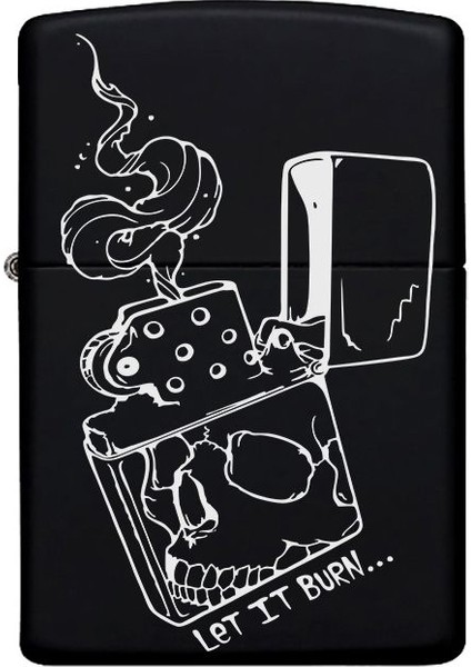 Çakmak Desenli Kişiye Özel Isimli Benzinli Siyah Metal Çakmak