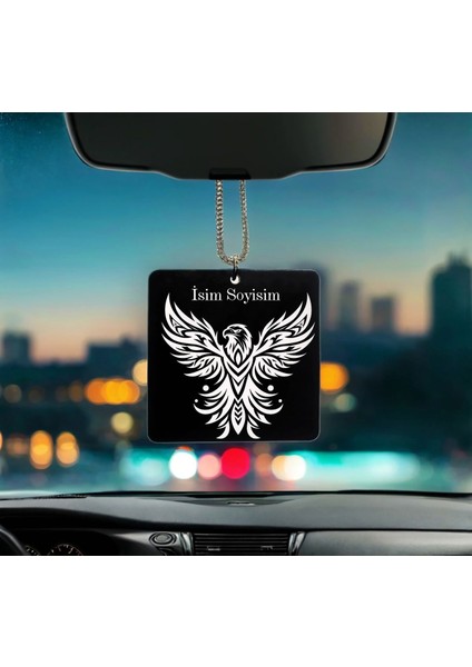 Kartal Desenli Kişiye Özel Isimli Pleksi Dikiz Ayna Süsü Pld-65