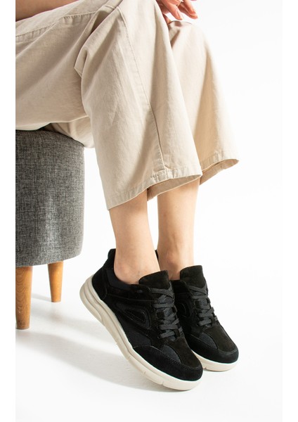 Stuan Kadın Hakiki Süet Deri Siyah Spor Ayakkabı fırsatları