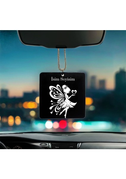 Peri Desenli Kişiye Özel Isimli Pleksi Dikiz Ayna Süsü PLD74