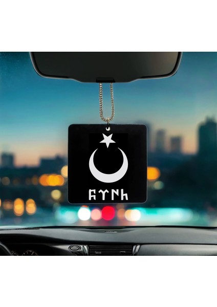 Hilal Yıldız Türk Desenli Pleksi Dikiz Ayna Süsü