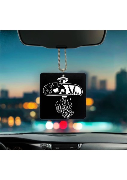 Kurukafa Zar Desenli Pleksi Dikiz Ayna Süsü