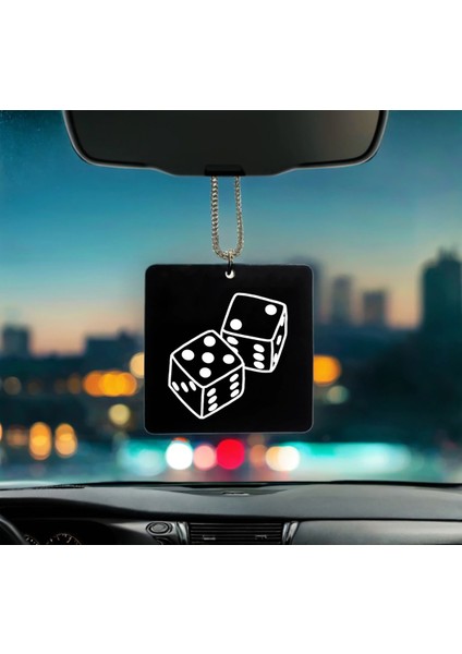 Çift Zar Desenli Pleksi Dikiz Ayna Süsü