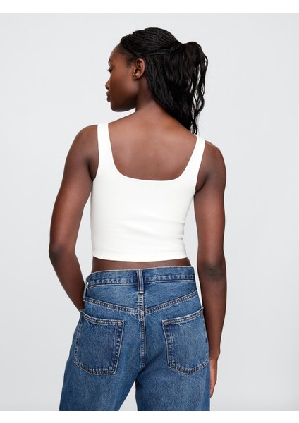 Kadın Beyaz Compact Jersey Crop Atlet indirimleri