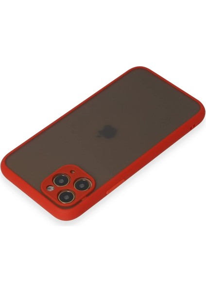 Iphone 11 Pro Kılıf Montreal Silikon Kapak - Kırmızı Inslm