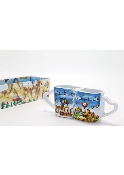 2'li Yöresel Kupa Bardak Mavi Tasarım