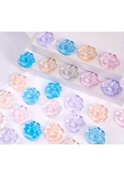 5 Adet Kedi Patisi Squishy Pençe Stress Oyuncağı Sukuşi Şeffaf