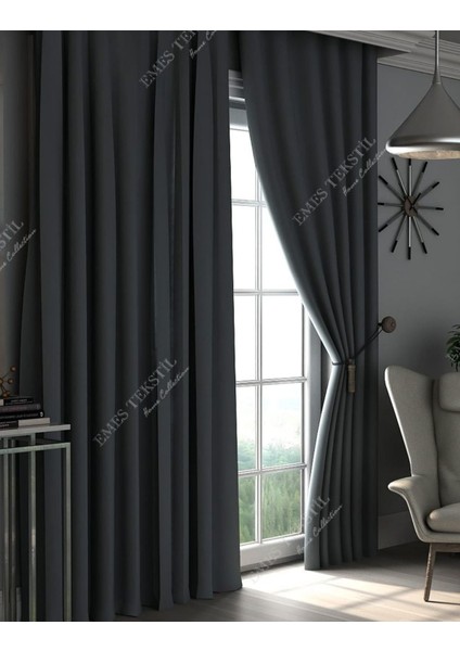 Antrasit Gri Blackout, Işık Geçirmez Karartma Güneşlik, Pilesiz (Tek Kanat Fon Perde) fiyatları