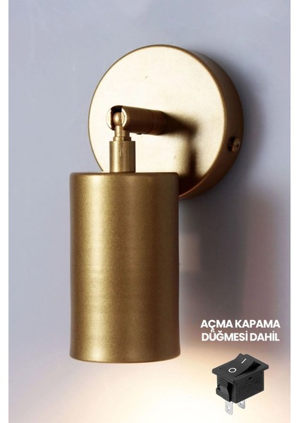 Açma, Kapama Düğmeli Tekli Metal Spot Aydınlatma (Ampül Dahil)