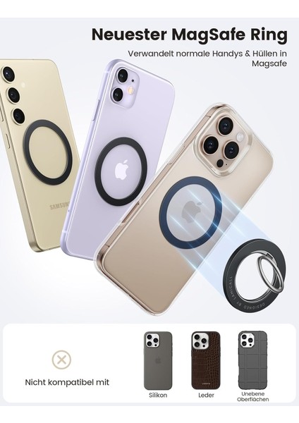 Metal Magsafe Telefon Halkası Telefon Tutucu Yüzük Ring Tüm Modeller ile Uyumlu K007 X68 T28 Vakumlu Telefon Tutucu Extra Aparatı (1ADET)