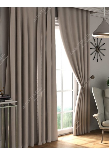 Bej Blackout, Işık Geçirmez Karartma Güneşlik, Pilesiz (Tek Kanat Fon Perde) fiyatları