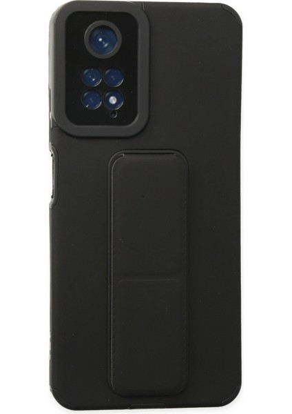 Xiaomi Redmi Note 11 Kılıf Mega Standlı Silikon - Siyah Inslm