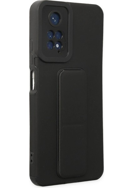 Xiaomi Redmi Note 11 Kılıf Mega Standlı Silikon - Siyah Inslm