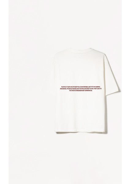 Kadın %100 Pamuk Sırt ve Ön Baskılı Regular Kesim Örme T-Shirt fiyatları
