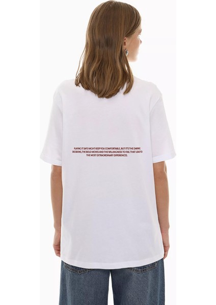 Kadın %100 Pamuk Sırt ve Ön Baskılı Regular Kesim Örme T-Shirt indirimleri