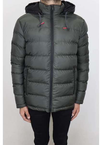 Fistan Store Erkek Hakim Yaka Spor Kesim Rahat Kalıp Kapüşonlu Fermuarlı Kışlık Mont modelleri
