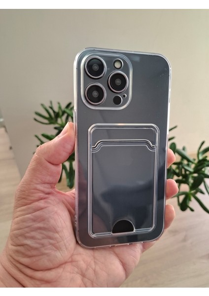iPhone 15 Pro Uyumlu Şeffaf Kartlıklı Kamera Korumalı Kaliteli Esnek Silikon Kılıf fiyatları