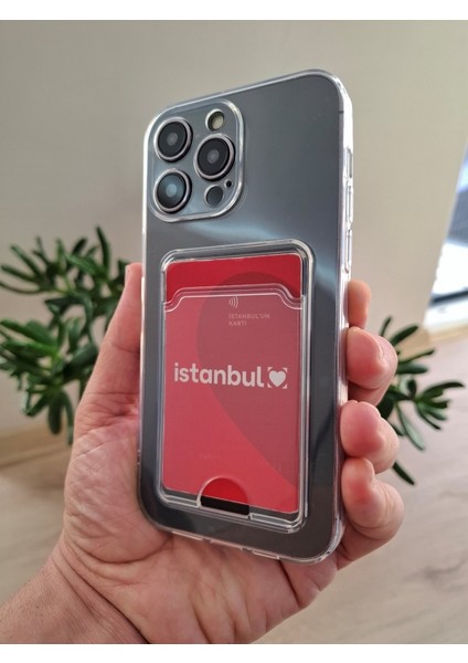 iPhone 15 Pro Uyumlu Şeffaf Kartlıklı Kamera Korumalı Kaliteli Esnek Silikon Kılıf indirimleri