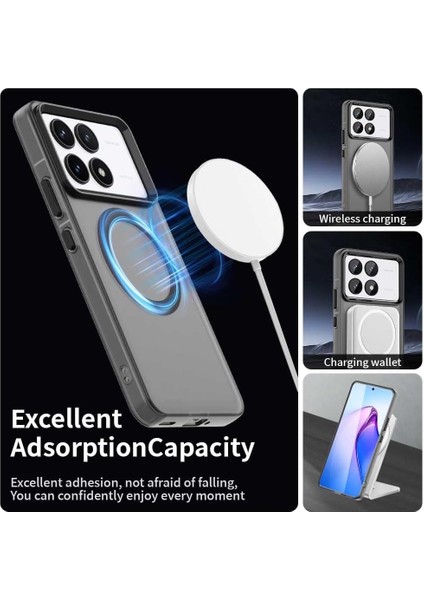 Xiaomi Poco X6 Pro Kılıf Kamera Çıkıntılı Mat Magsafe Şarj Özellikli Kenarları Renkli Premium Sert Kapak fırsatları