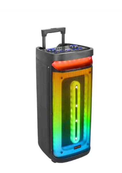 D2815 Ultra Bass Rgb Işıklı Kablosuz Wireless Mikrofonlu Taşınabilir Parti Hoparlörü