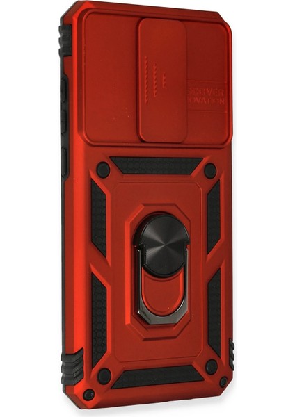 Xiaomi Redmi Note 8 Pro Kılıf Pars Lens Yüzüklü Silikon - Kırmızı Inslm