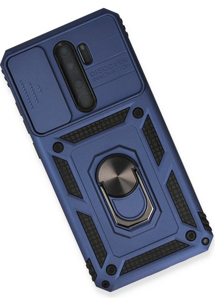 Xiaomi Redmi Note 8 Pro Kılıf Pars Lens Yüzüklü Silikon - Lacivert Inslm