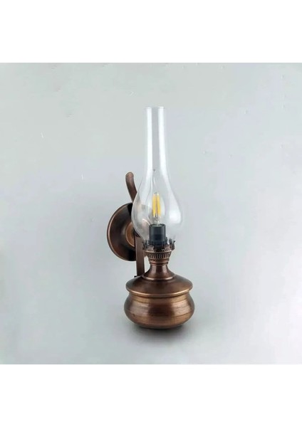 Eskitme Bakır Gaz Lambası Aplik Aydınlatma