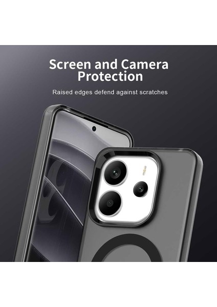 Xiaomi Redmi Note 14 4g Kılıf Kamera Çıkıntılı Mat Magsafe Şarj Özellikli Kenarları Renkli Premium Sert Kapak modelleri