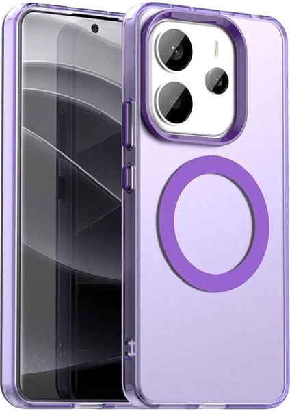 Xiaomi Redmi Note 14 4g Kılıf Kamera Çıkıntılı Mat Magsafe Şarj Özellikli Kenarları Renkli Premium Sert Kapak