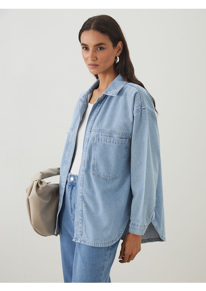 Yeni Sezon Kadin Jean Gomlek Ceket - S5H333Z8