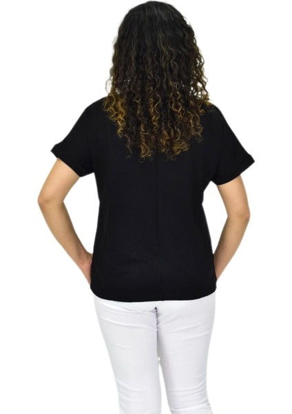 Kadın Yarım Kol Sıfıryaka Taşlı Likralı Tişöt BGL-ST04655 fırsatları