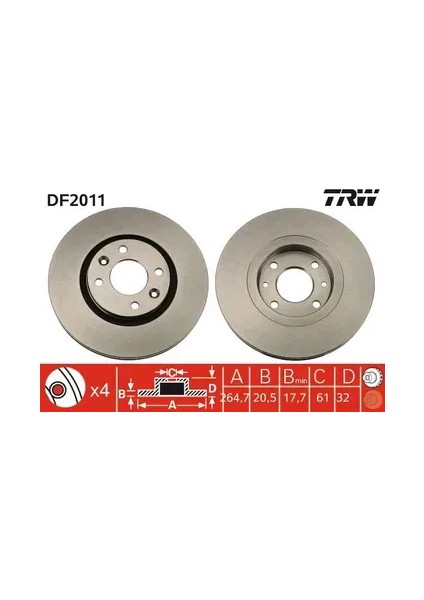 Fren Dıskı On R21 Concorde Havalı 265MM