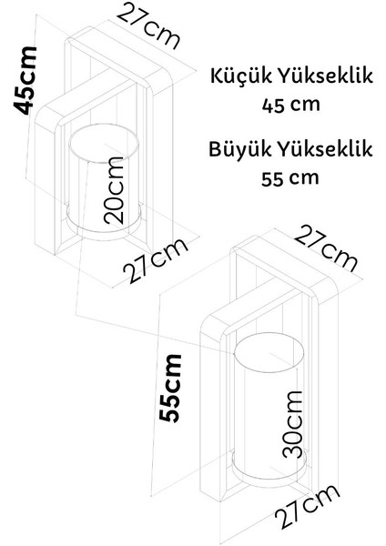 Bahçe Mumluğu 2li Set- Bahçe Aydınlatması - Bahçe Feneri Seti - Bahçe Lanterni modelleri