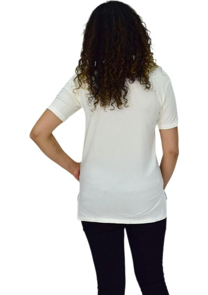 Kadın Yarım Kol Sıfıryaka Likralı Tişöt BGL-ST04652