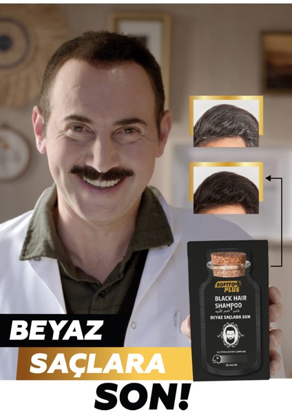Black Hair Doğal Görünümlü Saç Siyahlaştırıcı Anında Etkili Şampuan Boya 25 mlX10 Adet modelleri