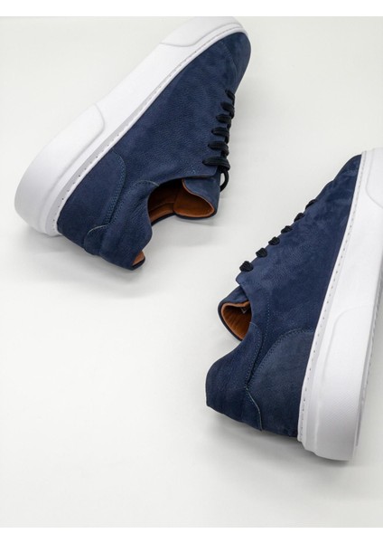 %100 Deri Günlük Erkek Sneaker RM-25001LACIVERT Nubuk fırsatları
